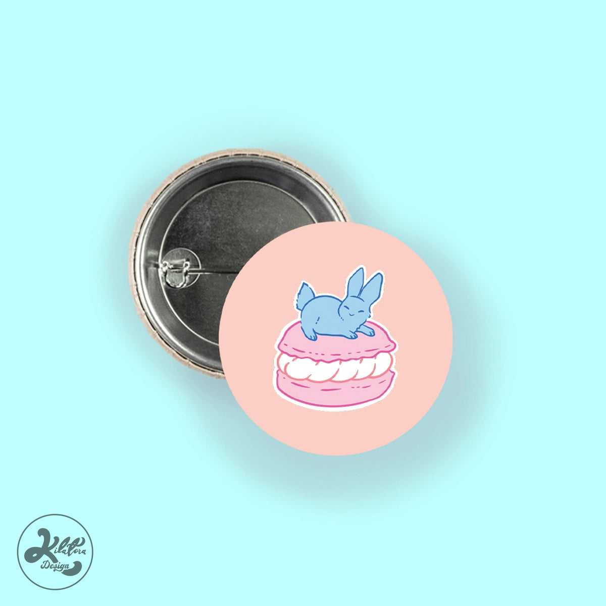 Bunny Dessert fabric 38mm Button Pin