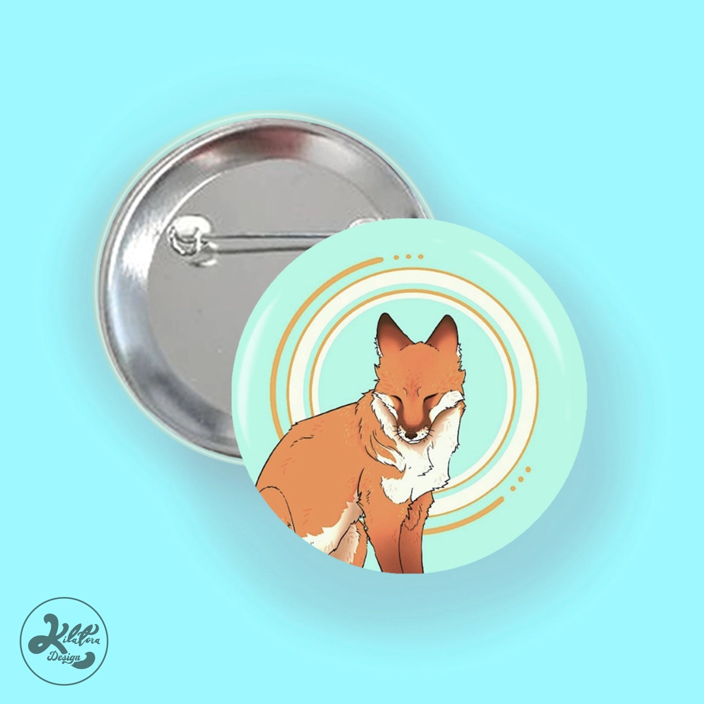 Happy Fox - 59 mm Rintanappi/Magneetti