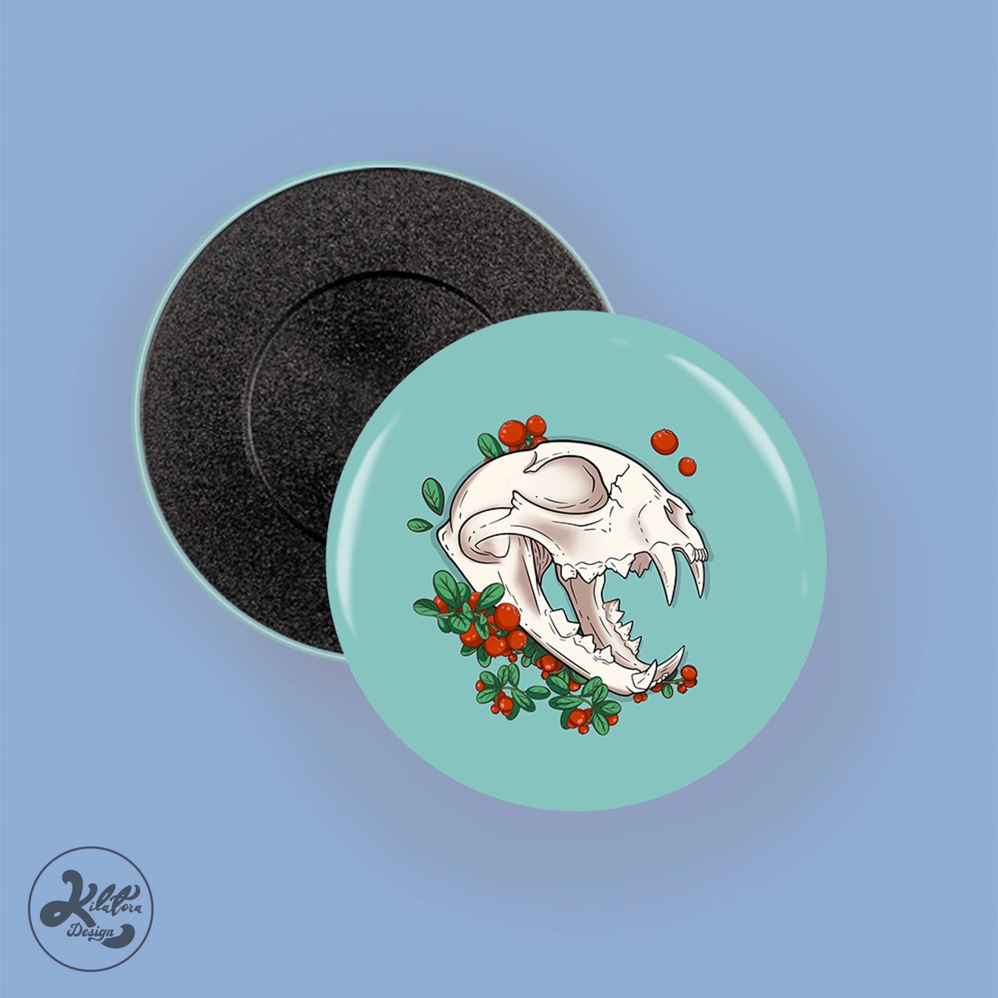 Lynx Skull - 59mm Button Pin/Magnet