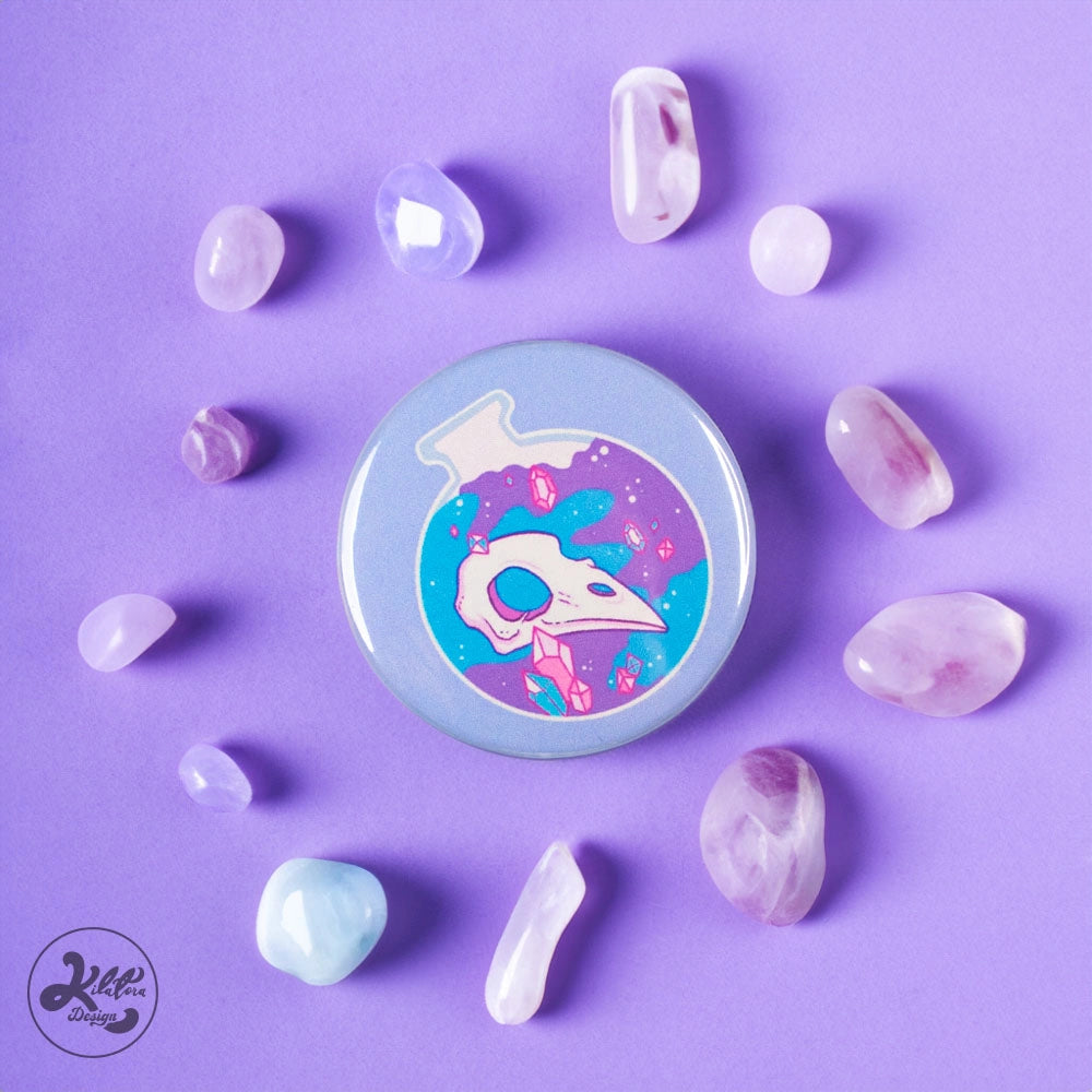 Magic-Bottle-59mm-Button-Pin-or-Magnet-kilatora-design.
