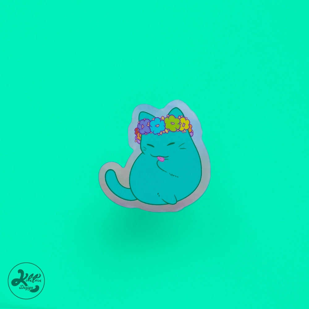 flower_cat_holo_vinyl_sticker_kitty_by_kilatora_design.