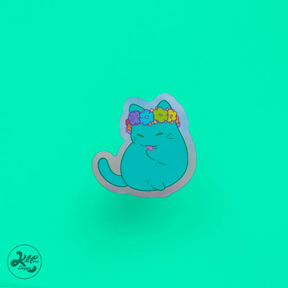 flower_cat_holo_vinyl_sticker_kitty_by_kilatora_design.