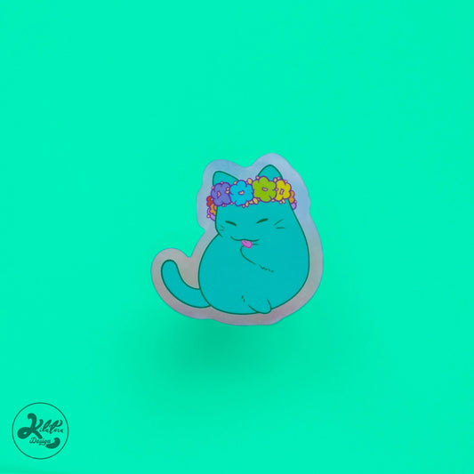 flower_cat_holo_vinyl_sticker_kitty_by_kilatora_design.