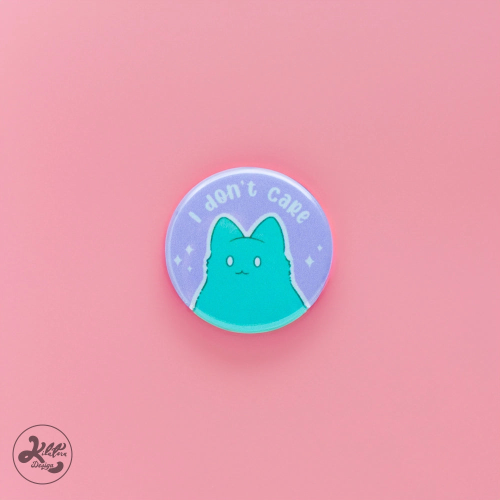 I-don't-care-38mm-Button-Pin/Magnet-Kitty-kilatora-design.