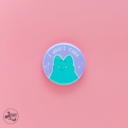 I-don't-care-38mm-Button-Pin/Magnet-Kitty-kilatora-design.