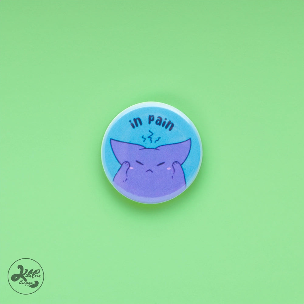 In-Pain-38mm-Button-Pin/Magnet-Tora-kilatora-design.