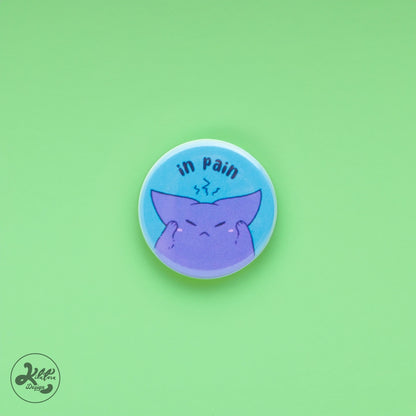 In-Pain-38mm-Button-Pin/Magnet-Tora-kilatora-design.