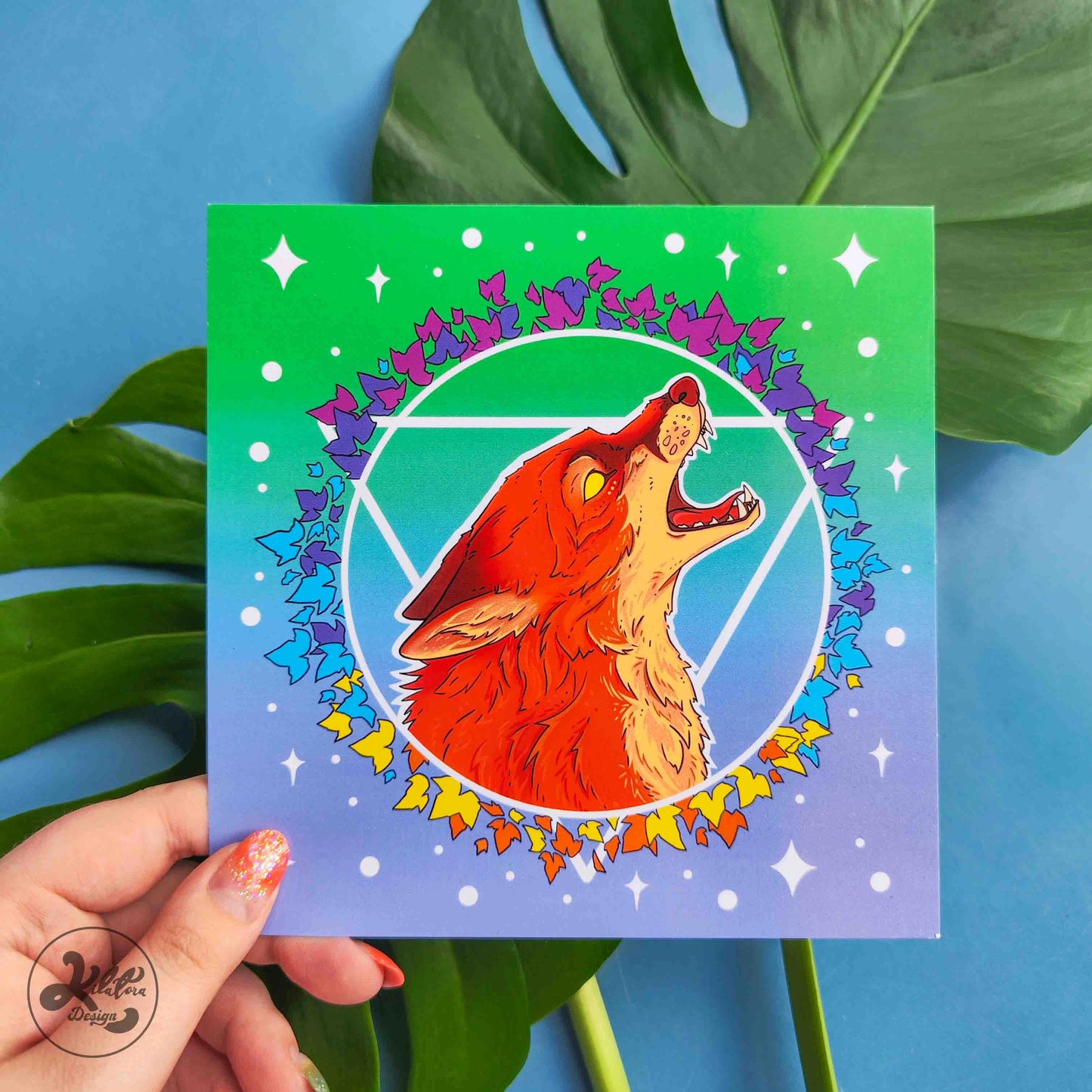 colorful-fox-postcard-rainbox-fox-kilatora-design.